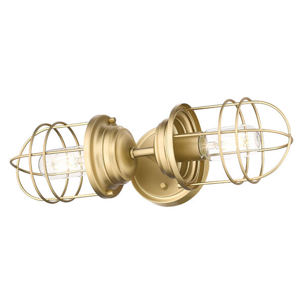 Seaport Brushed Champagne Bronze Two-Light Wall Sconce, image 1